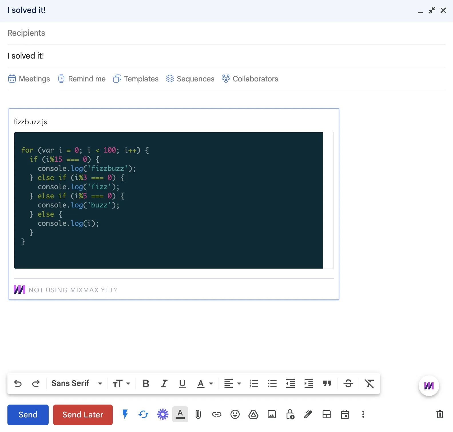 Another code snippet with dark mode