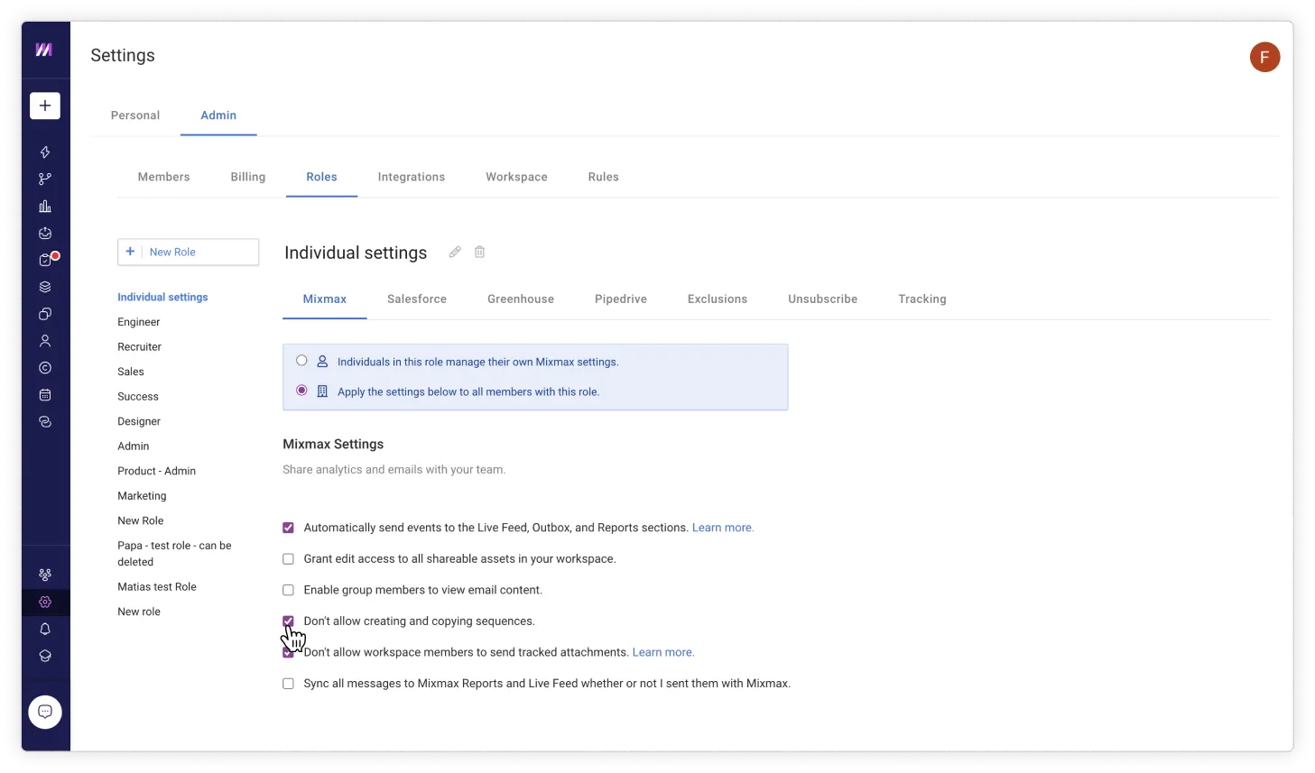 New sequences permission for admins