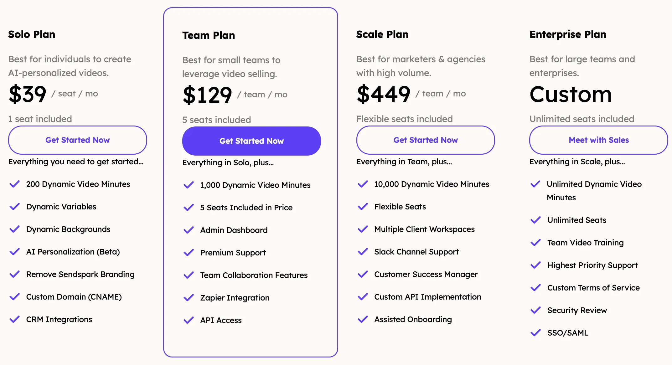 Sendspark pricing