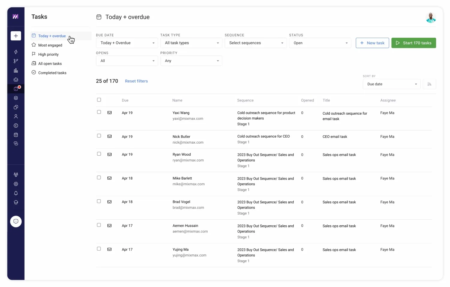 Tasks Quick Filters