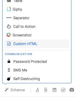 Mixmax enhance menu