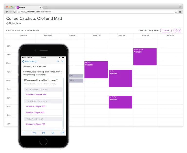 Mixmax instant scheduling