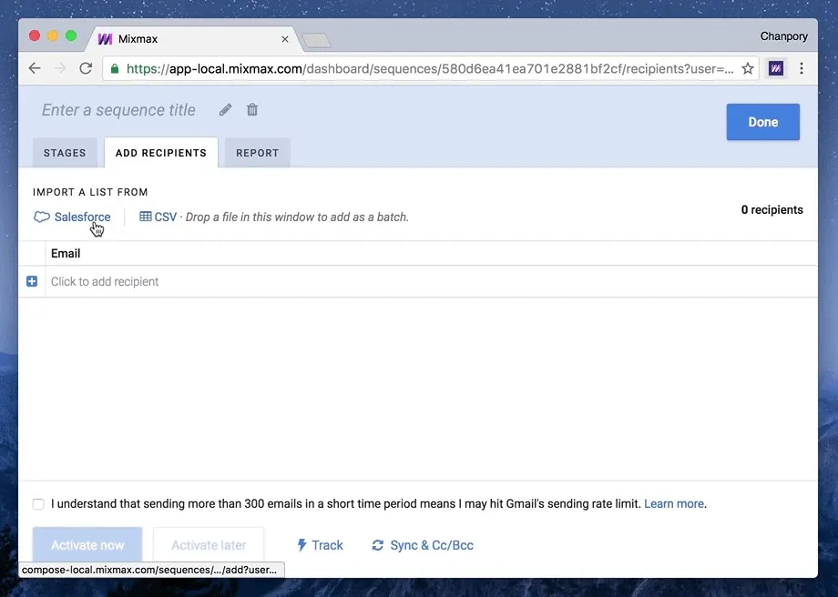 Import lists from Salesforce