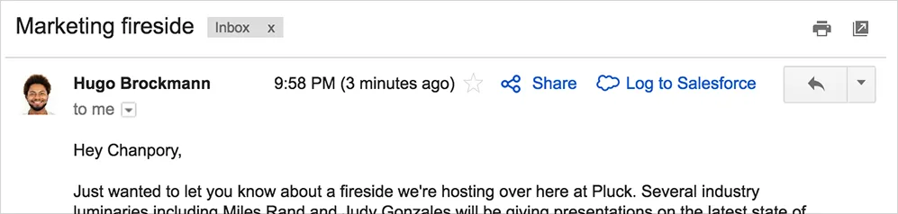 Log inbound emails to Salesforce