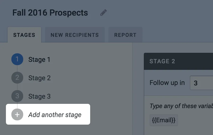 Add stage to a sequence
