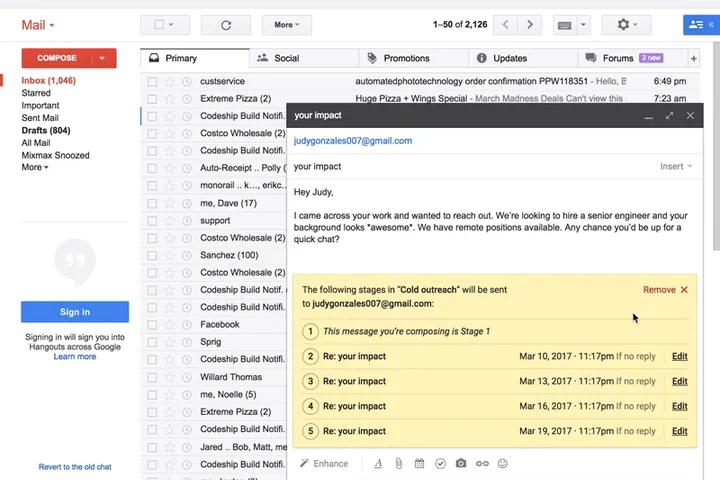 Sequences Directly in Gmail and Inbox