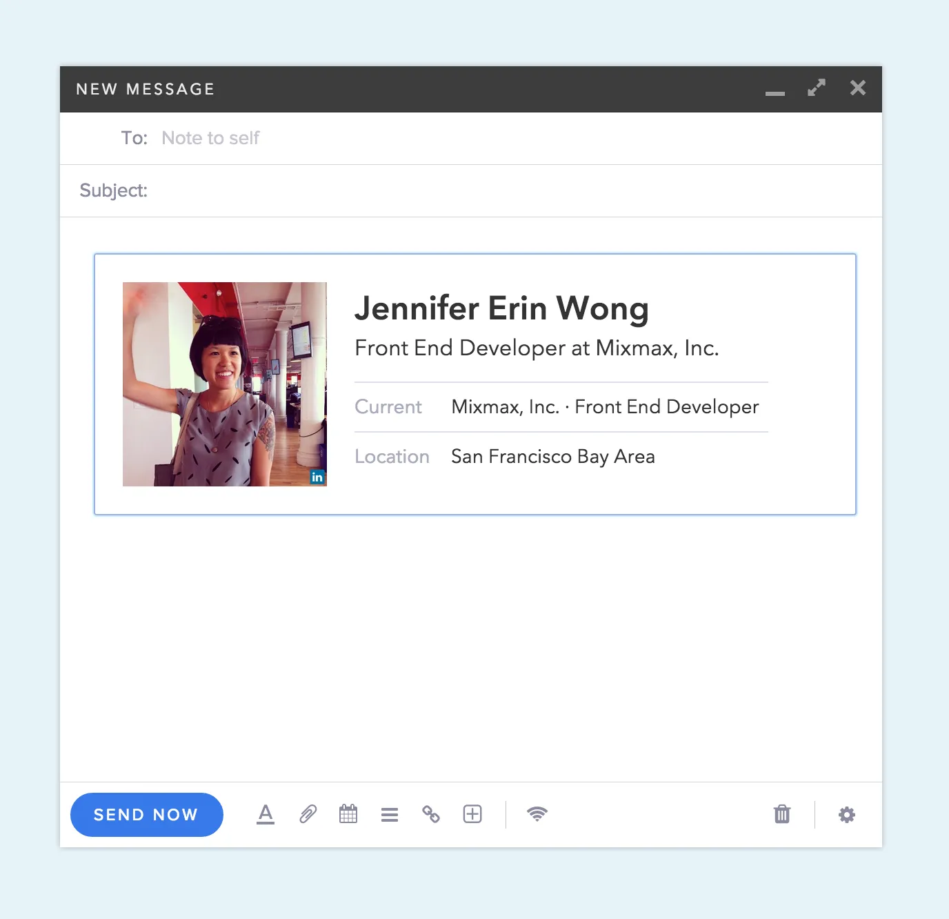 LinkedIn link preview in Gmail