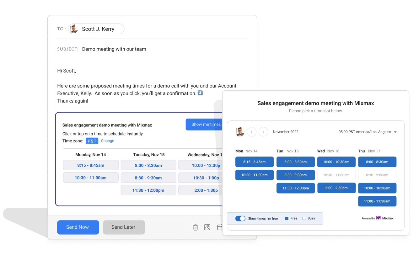 inbound scheduling with Mixmax