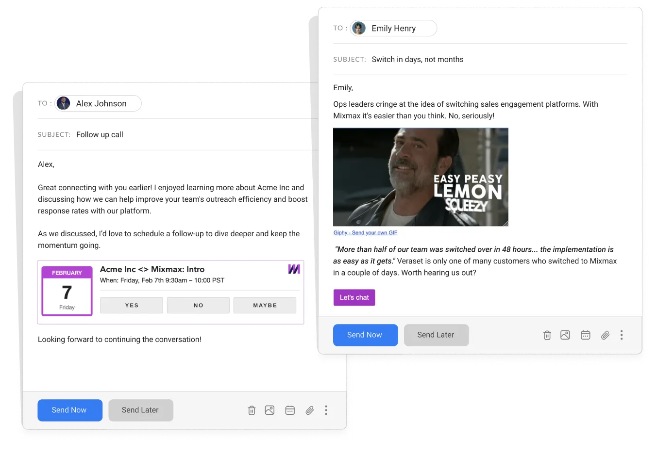 Email enhancements (Calendar invite & CTA Button)