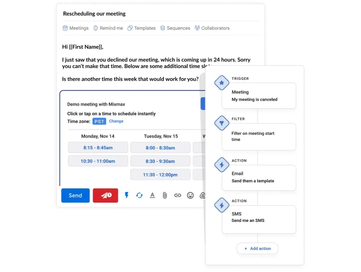 Calendaring reminders and auto-reschedule notifications