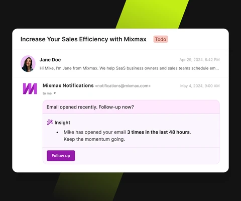 Engagement Copilot email with an AI follow-up insight