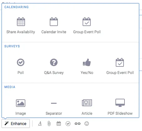 Mixmax Enhancements menu