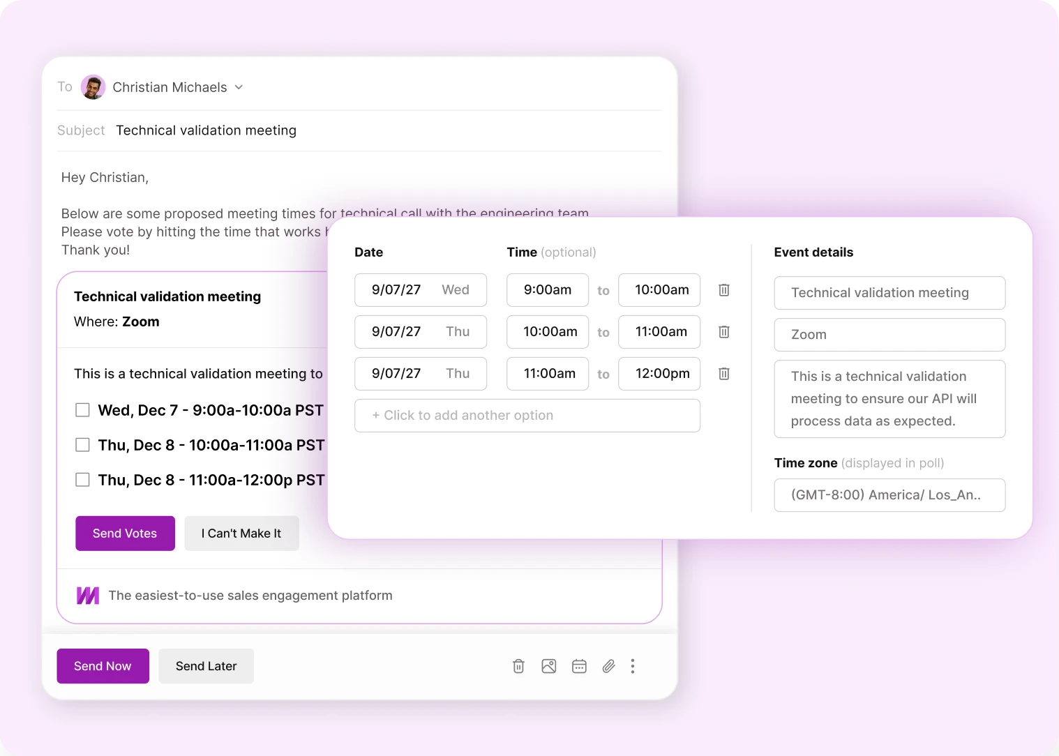 Group scheduling with multiple time options