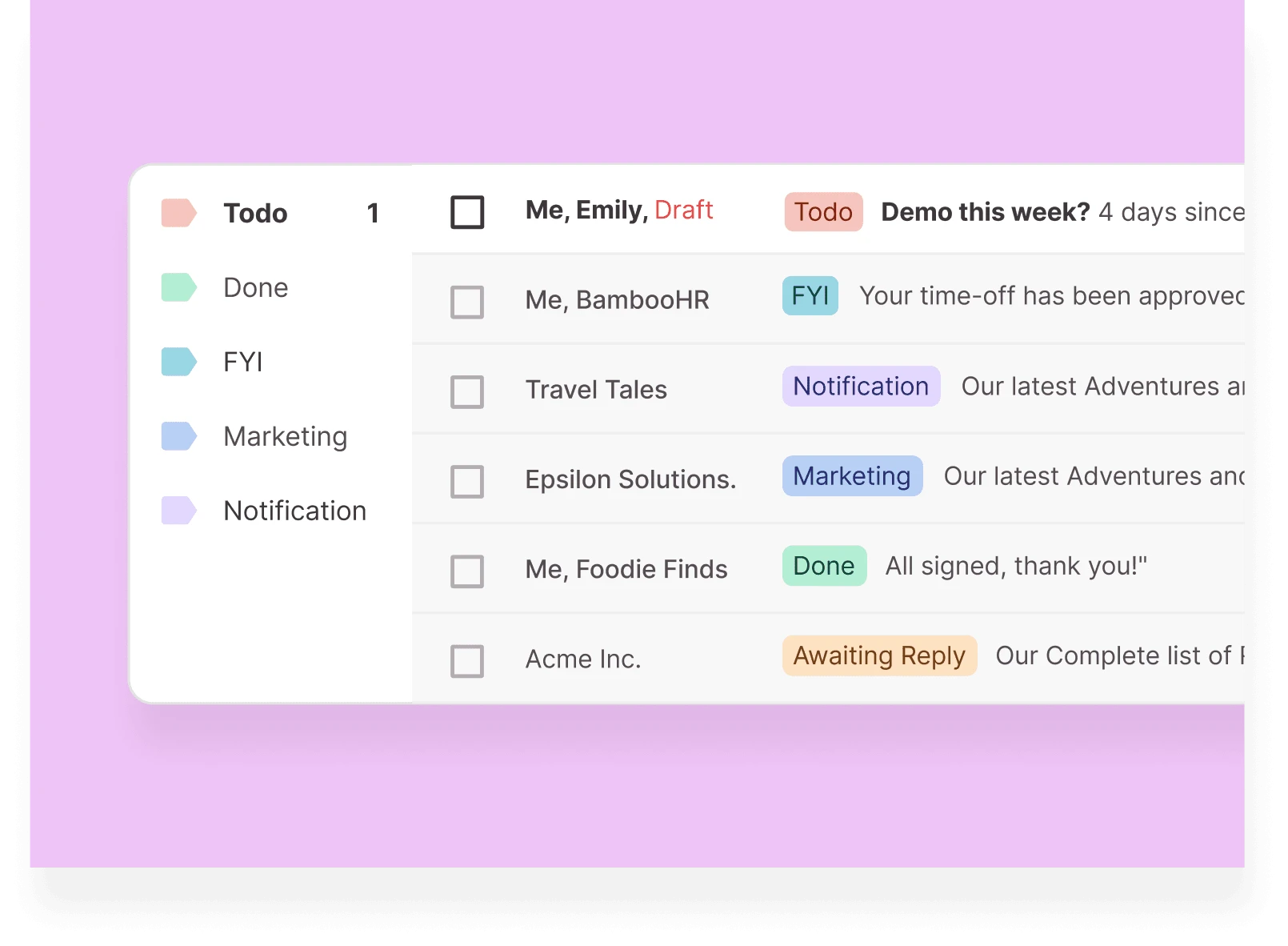 Inbox Copilot organizing emails by priority
