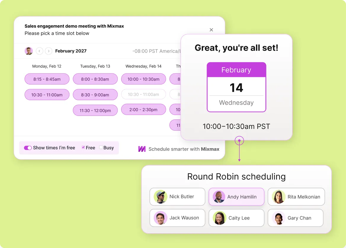 Mixmax scheduling link UI in Gmail