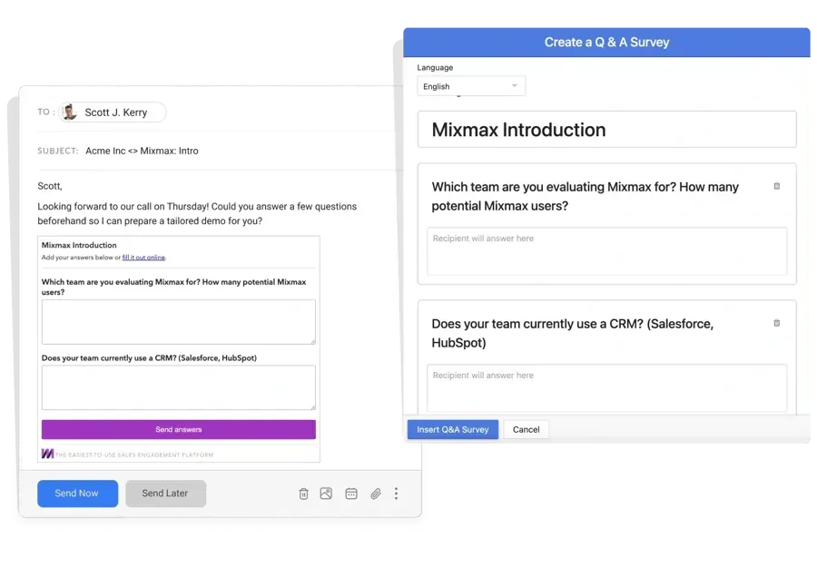 Email enhancements (Q&A Survey)