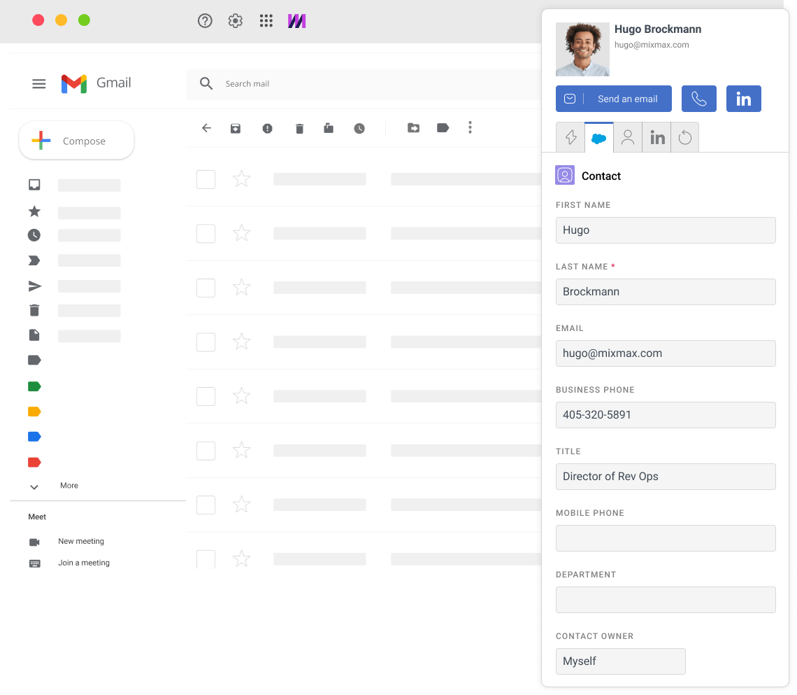 Update Salesforce from your inbox
