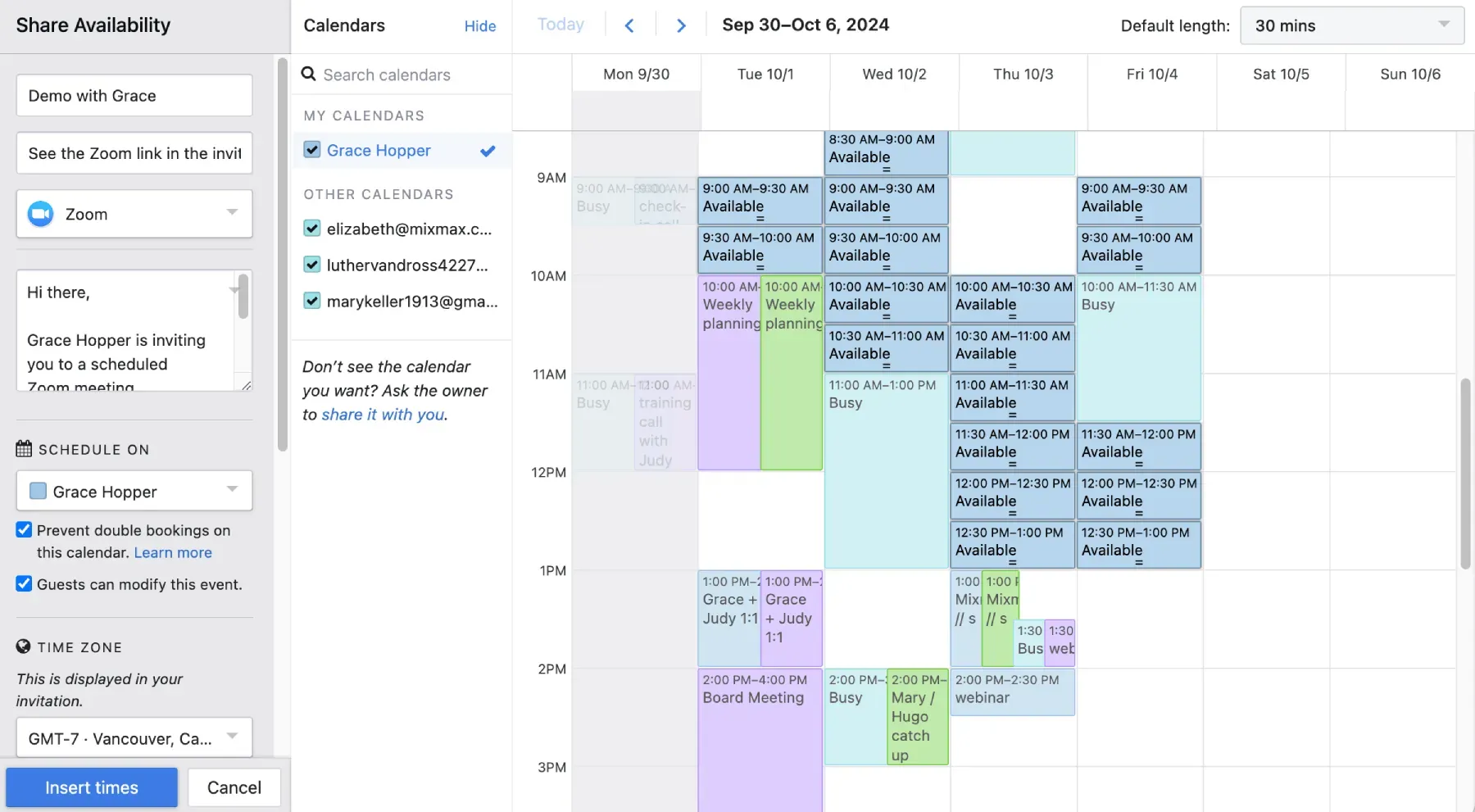 Shared scheduling across multiple team calendars
