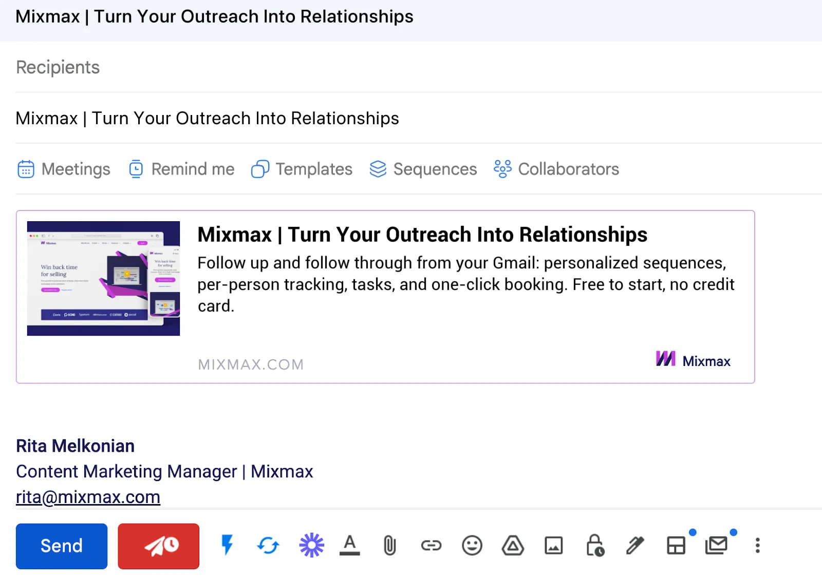 Mixmax link preview feature