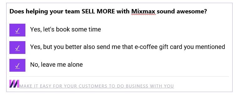 Mixmax poll in sales prospecting email