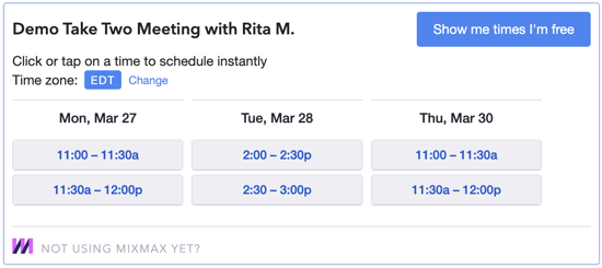 Demo Take Two Meeting Example Mixmax