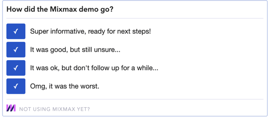 Demo follow up poll example Mixmax