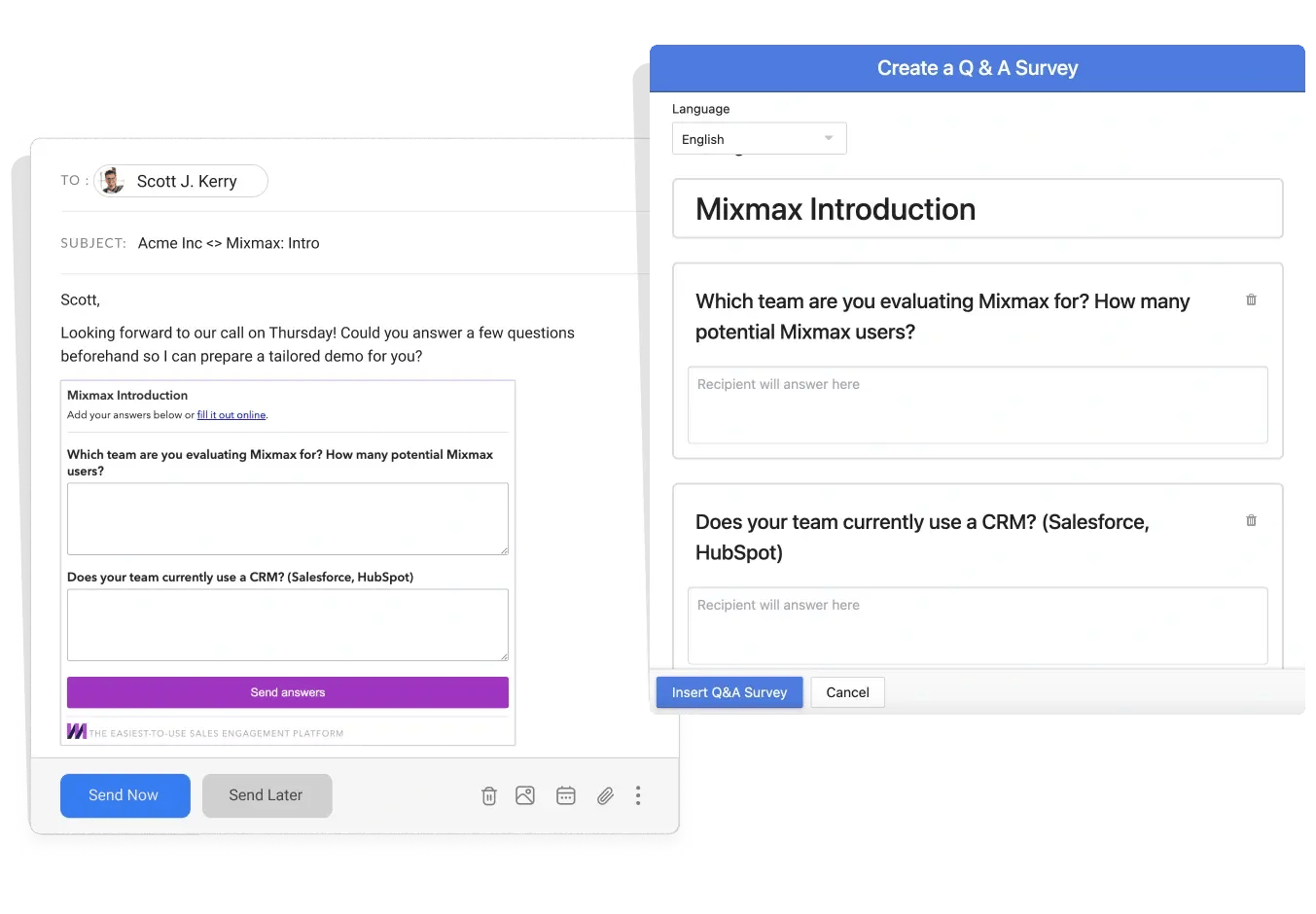 Email enhancements (Q&A Survey)