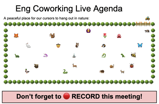 Eng Coworking agenda