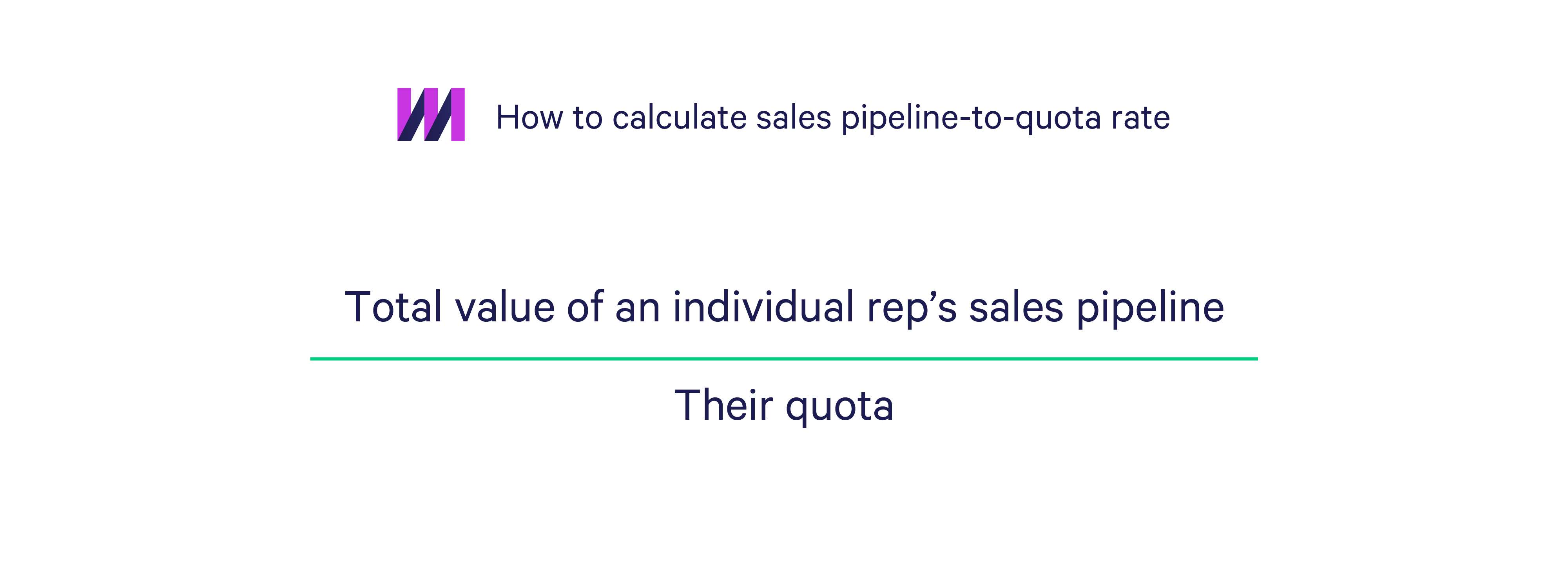 How to calculate sales pipeline-to-quota rate