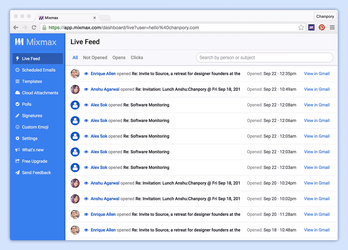 All your email analytics, live updating and in one place