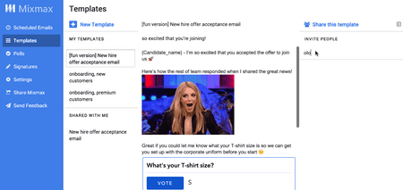 Team email: Introducing shared templates