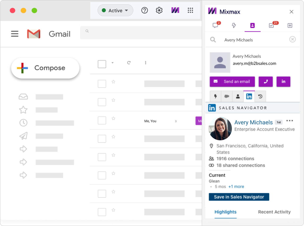 Linkedin integration - sidebar