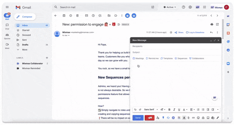 Mixmax Custom CTA Email