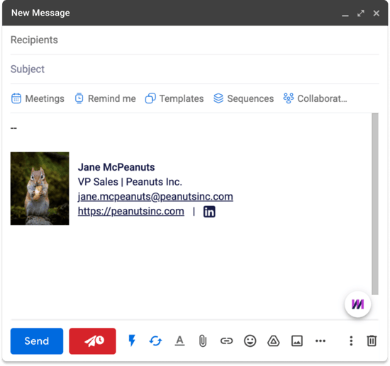 Mixmax email signature example