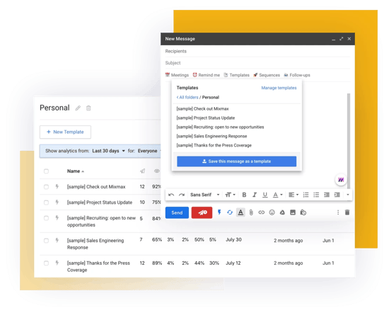 Mixmax email template