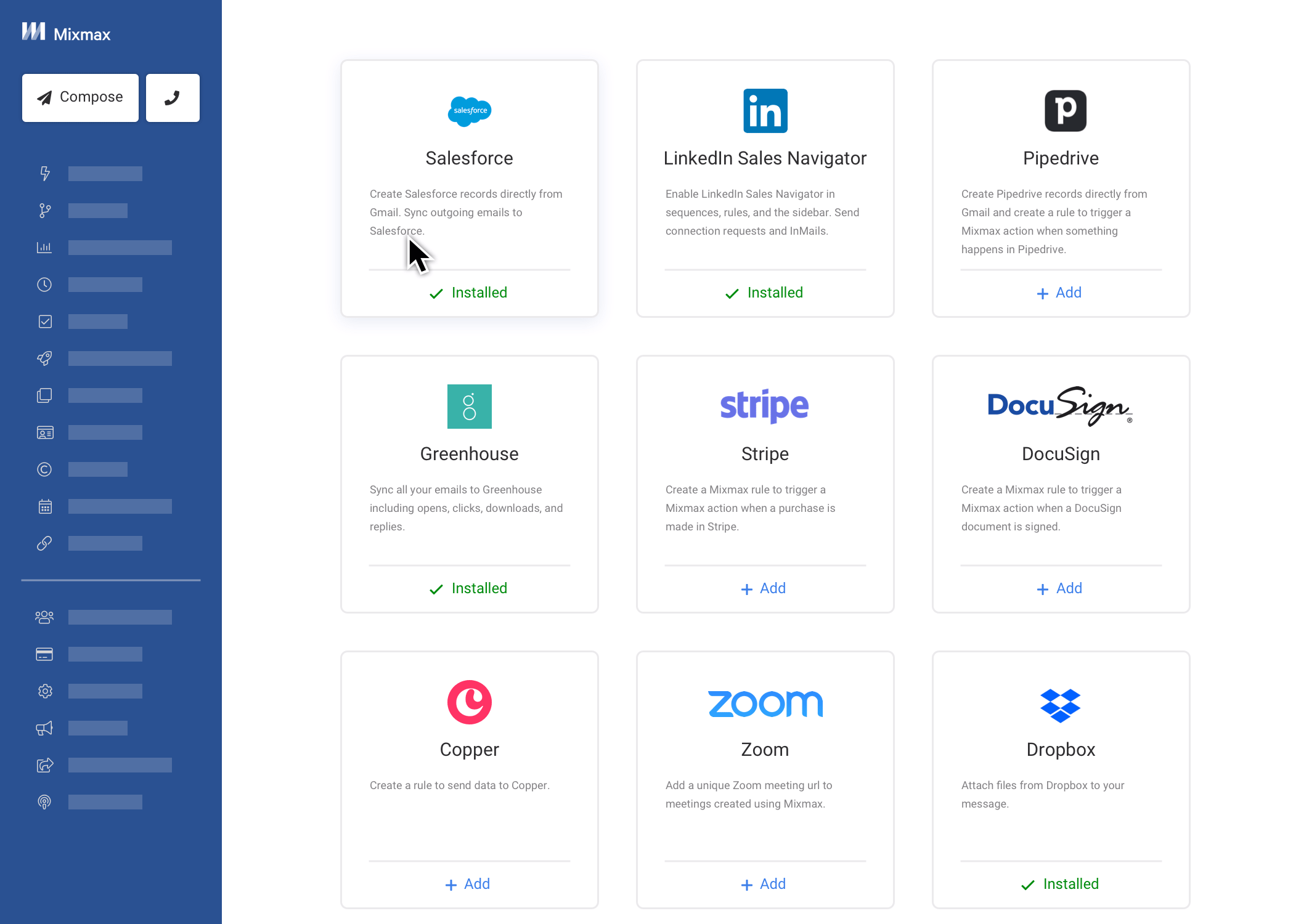 Mixmax asset integration