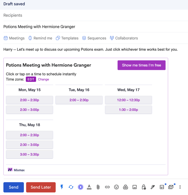 One click meeting example