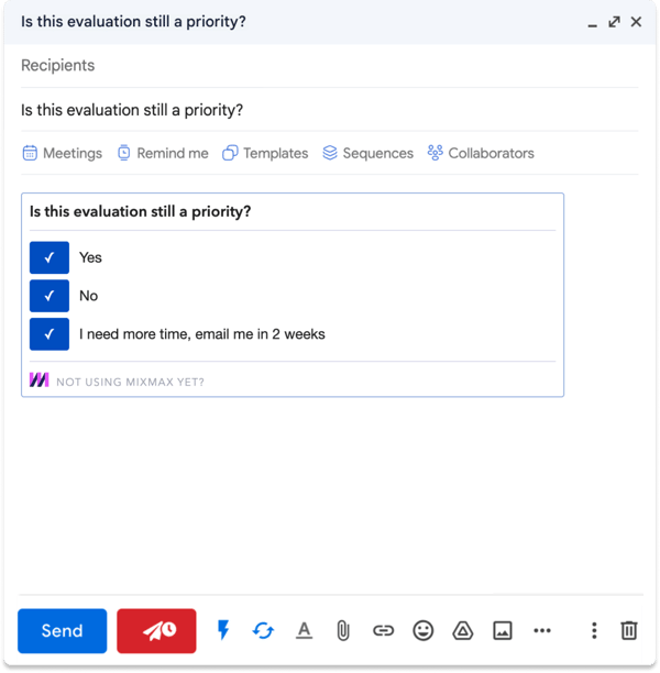 One-click poll example Mixmax
