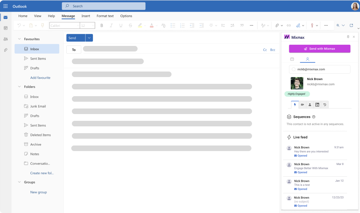 Outlook integration - sidebar