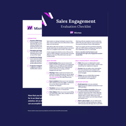 Sales Engagement Evaluation Checklist