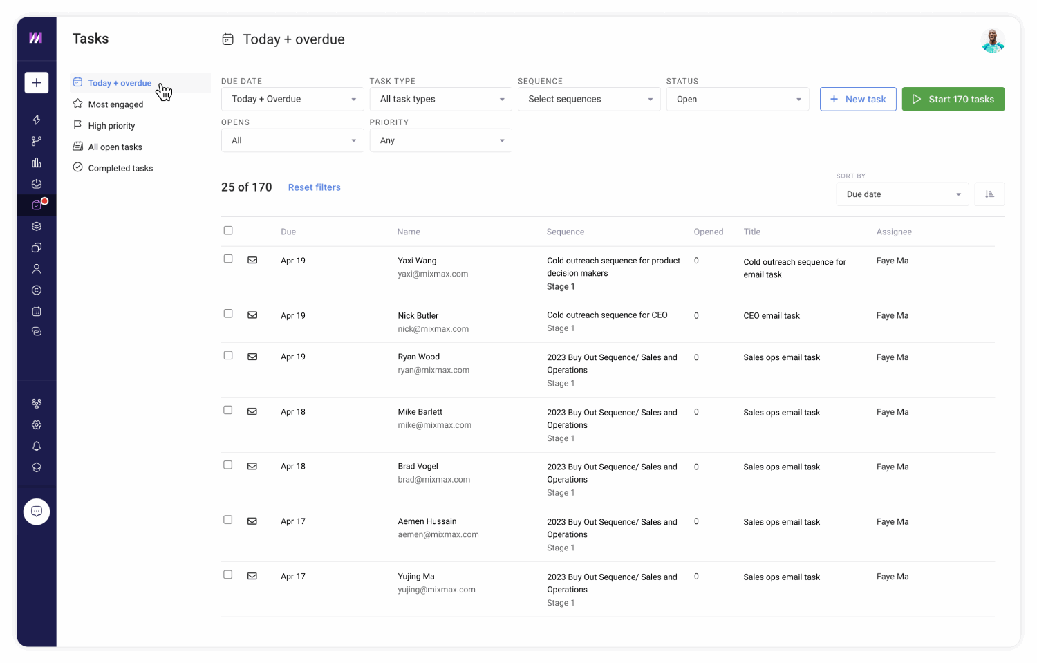 Tasks Quick Filters