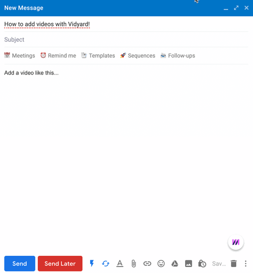add video to email with Vidyard