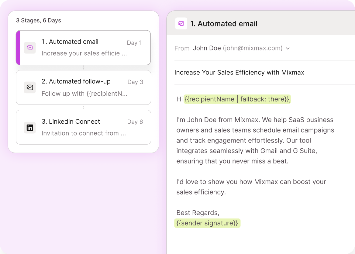 Multi-step outreach guidance