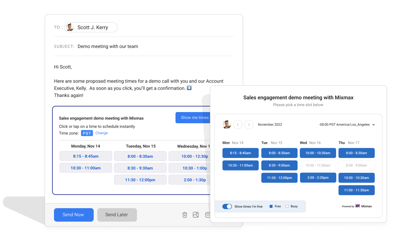 Mixmax scheduling