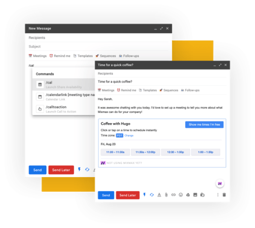 Sales engagement platform Mixmax demonstrates its Google Calendar integration