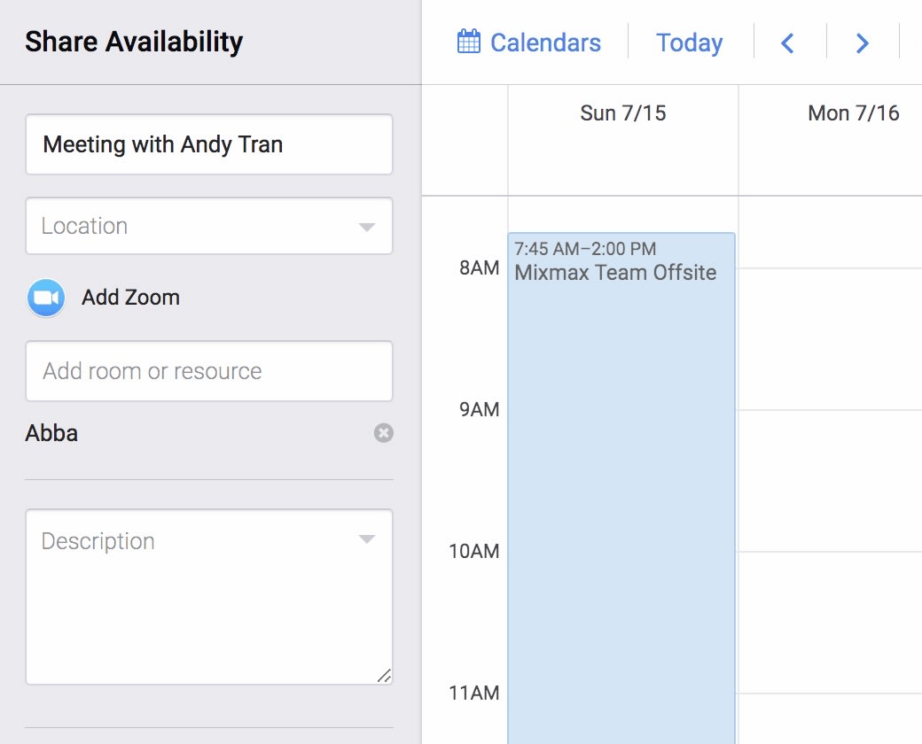 Add Zoom Meetings and Rooms to your Calendar | Mixmax