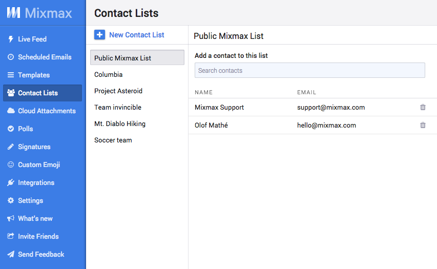 manage contact lists