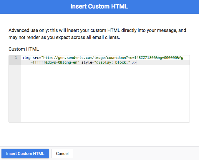Custom HTML editor