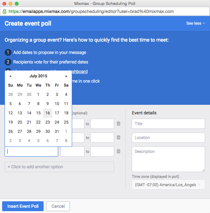 Effortless Group Scheduling with Event Polls | Mixmax