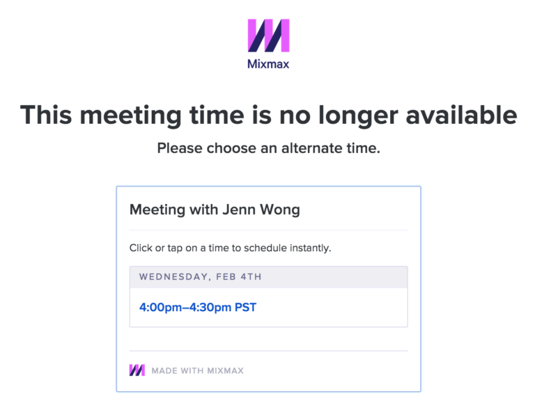 Suggest an alternate meeting time